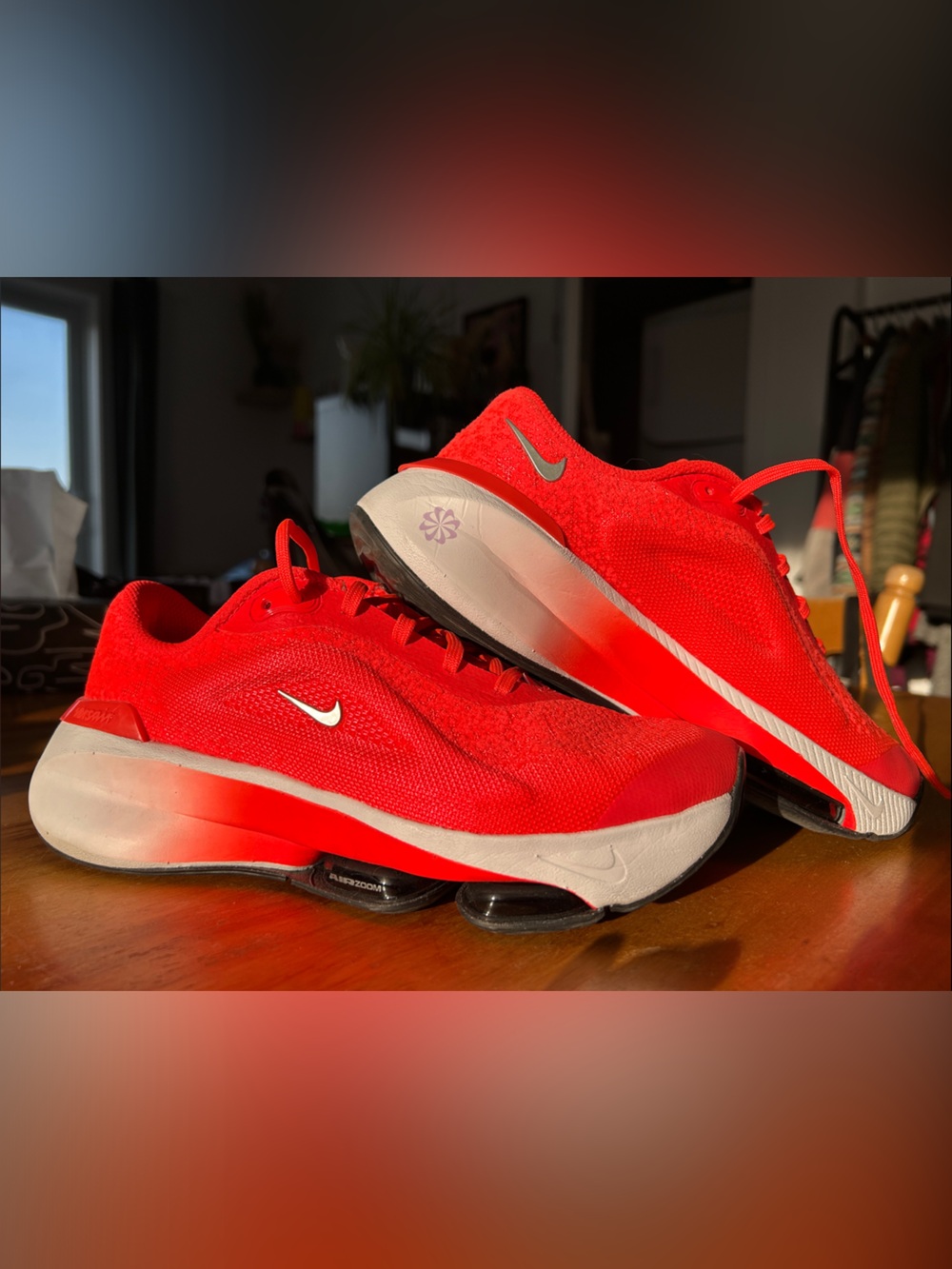 Nike Versair Orange Shoes with White and Silver Accents